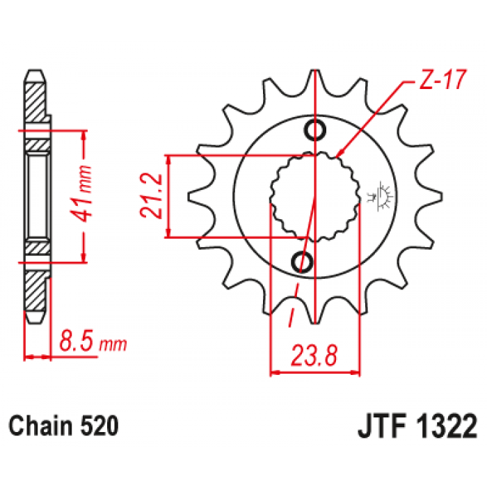 Звезда цепного привода JT JTF1322.13