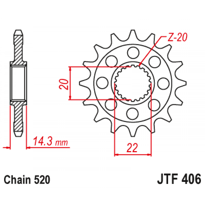 Звезда цепного привода JT JTF406.15