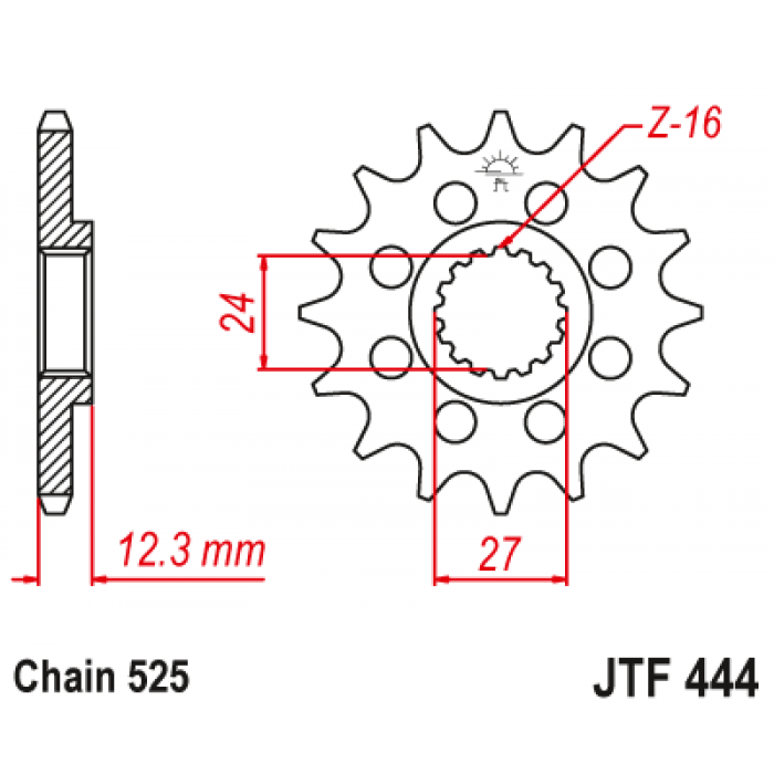 Звезда цепного привода JT JTF444.17