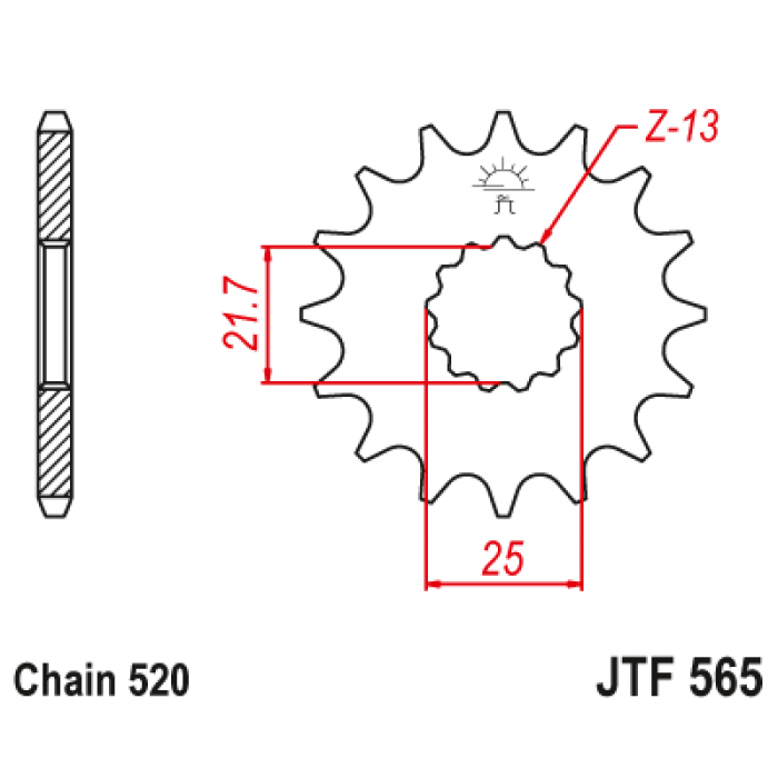Звезда цепного привода JT JTF565.17