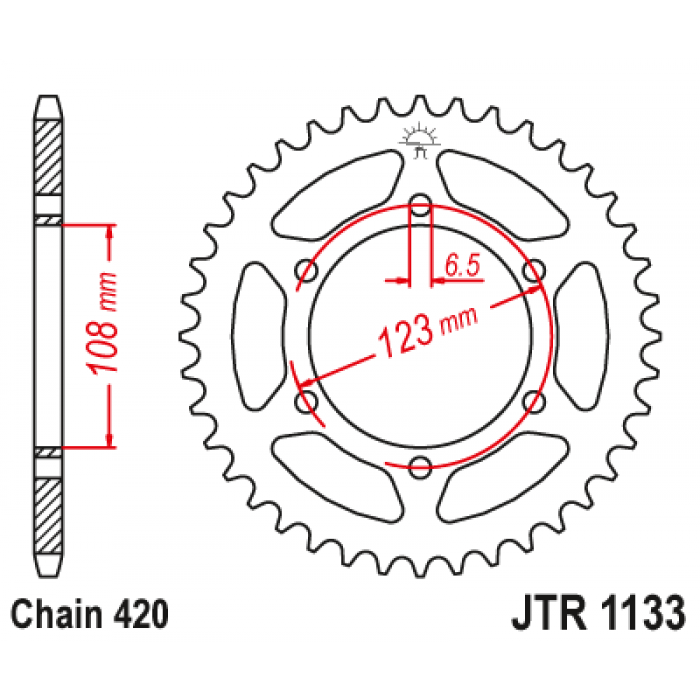 Звезда цепного привода JT JTR1133.52