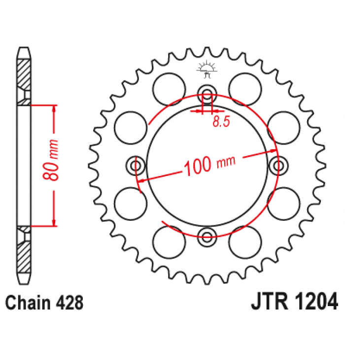 Звезда цепного привода JT JTR1204.50