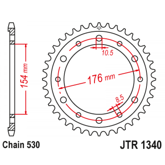 Звезда цепного привода JT JTR1340.43ZBK