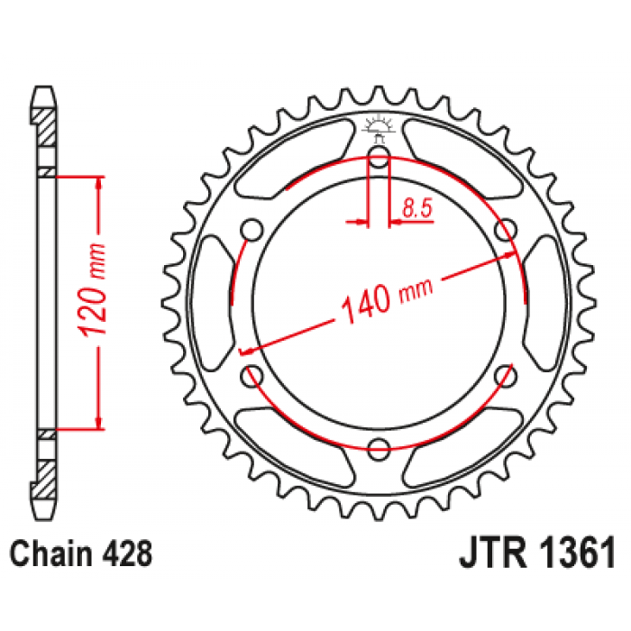 Звезда цепного привода JT JTR1361.50