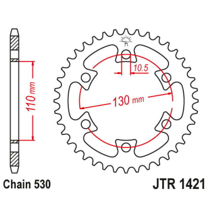 Звезда цепного привода JT JTR1421.40