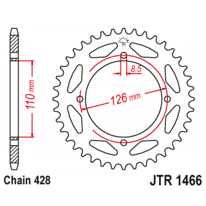 Звезда цепного привода JT JTR1466.46