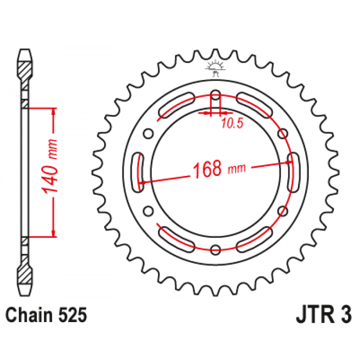Звезда цепного привода JT JTR3.42ZBK