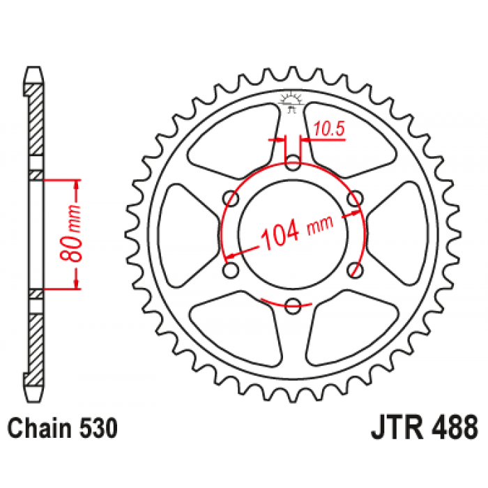 Звезда цепного привода JT JTR488.45