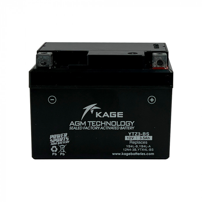 Аккумулятор KAGE AGM YB4L-B, YB4L-A, 12N4-3B, YT4L-BS/YTX4L-BS