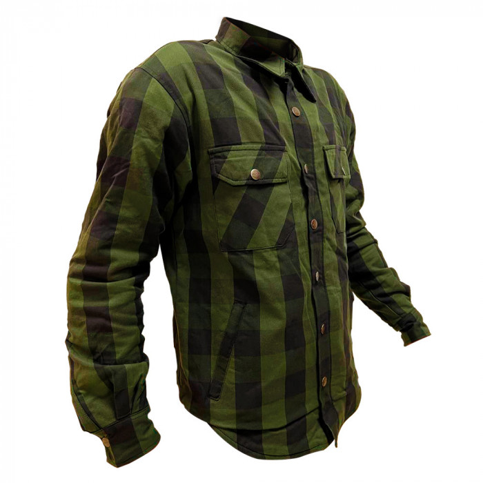 Моторубашка мужская MCP Rebel Full kevlar, черно-зеленый, размер XL