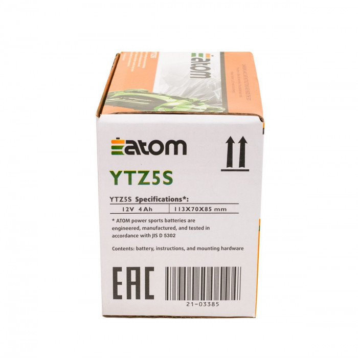Мото аккумулятор ATOM YTZ5S GEL гелевый