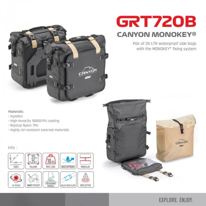 Сумка GIVI GRT720B для мотоцикла  ENDURO SIDE BAGS 25 + 25LT