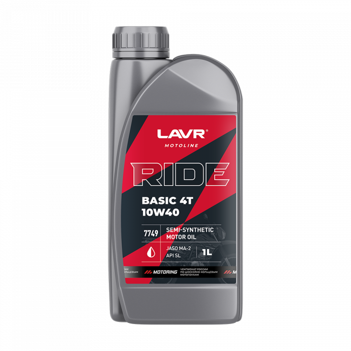 Моторное масло LAVR RIDE BASIC 4T 10W-40 SL 1л