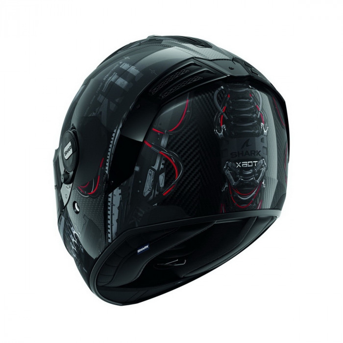 Мотошлем SHARK SPARTAN RS CARBON XBOT, цвет Карбон/Черный/Красный, Размер L
