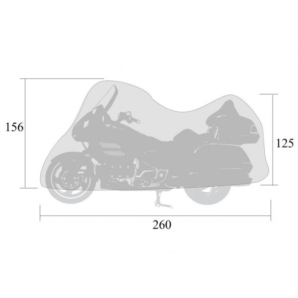 Чехол для мотоцикла Starks LUXURY TOURER 260x156x125 см, цвет Черный