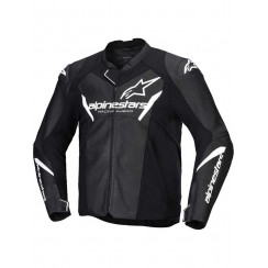 Мотокуртка кожаная Alpinestars FASTER V3 AIRFLOW LEATHER JACKET, черно-белый, размер 52