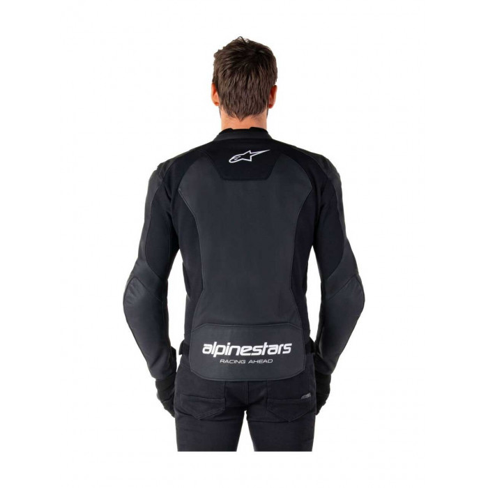 Мотокуртка кожаная Alpinestars FASTER V3 AIRFLOW LEATHER JACKET, черно-белый, размер 50