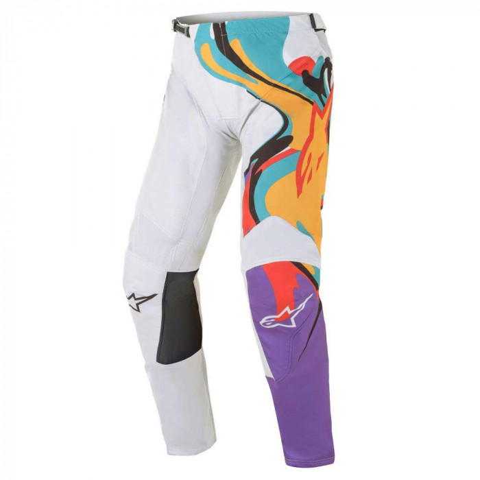 Мотобрюки кроссовые Alpinestars RACER FLAGSHIP PANTS, белый-многоцветный