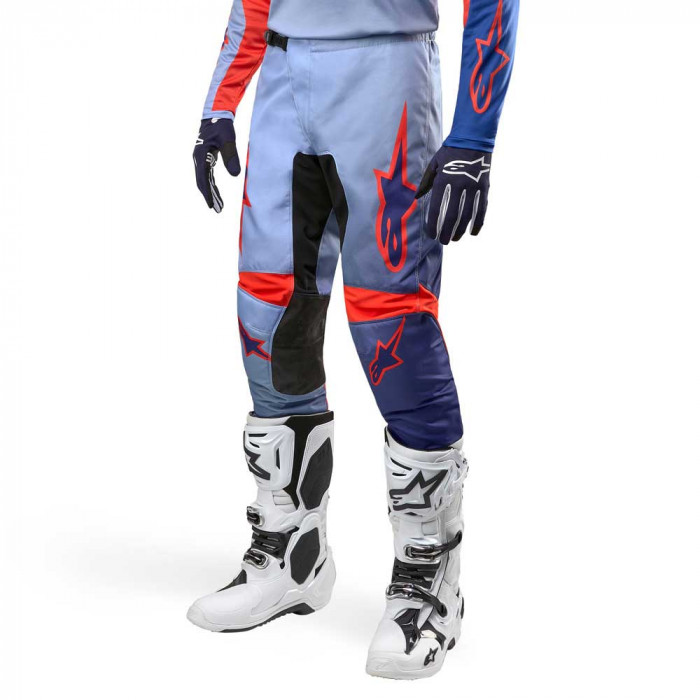 Мотобрюки кроссовые Alpinestars Fluid Lucent, Сине-оранжевый
