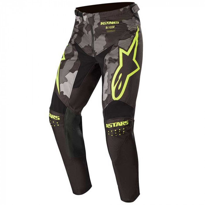 Мотобрюки кроссовые детские Alpinestars YOUTH RACER TACTICAL PANTS, черно-серо-камуфляжно-желтый