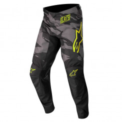 Мотобрюки кроссовые детские Alpinestars YOUTH RACER TACTICAL PANTS, черно-серо-камуфляжно-желтый