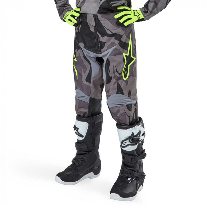 Мотобрюки кроссовые Alpinestars Youth Racer Tactical, серо-камуфляжный