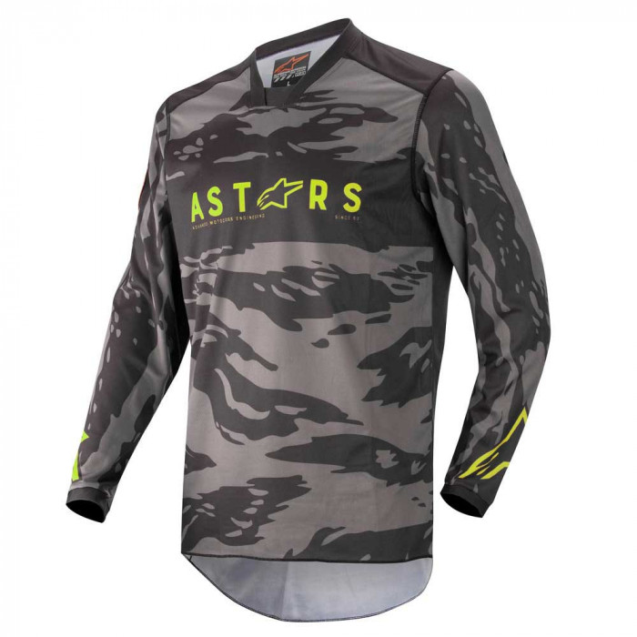 Джерси детская Alpinestars YOUTH RACER TACTICAL JERSEY, черно-серо-камуфляжно-желтый, размер L