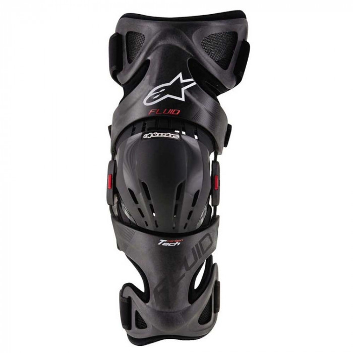 Мотозащита колена (правое) Alpinestars CARBON FLUID TECH RIGHT, антрацитово-красно-белый