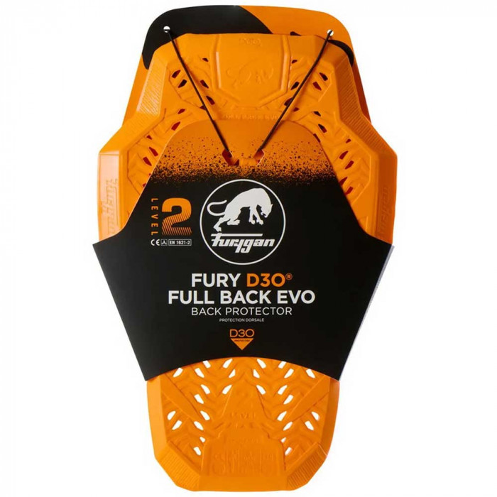 Вставка в куртку для защиты спины Furygan FULL BACK FURY D3O® EVO Level 2, цвет Оранжевый, Размер 7