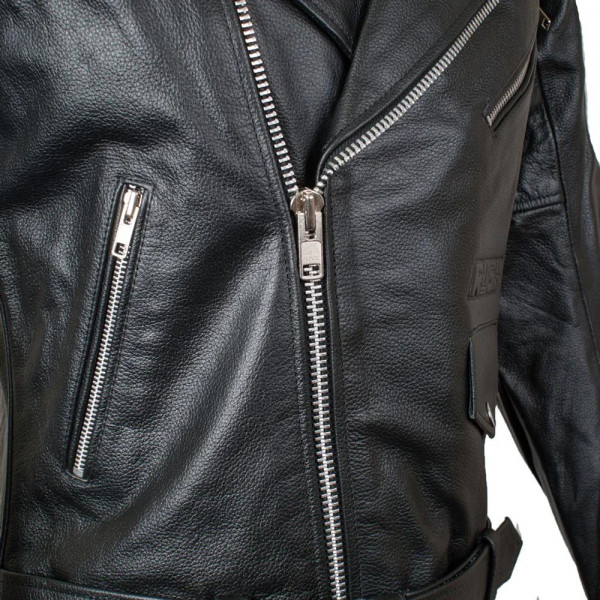 Мотокуртка ROCKER кожа, цвет Черный, Размер S