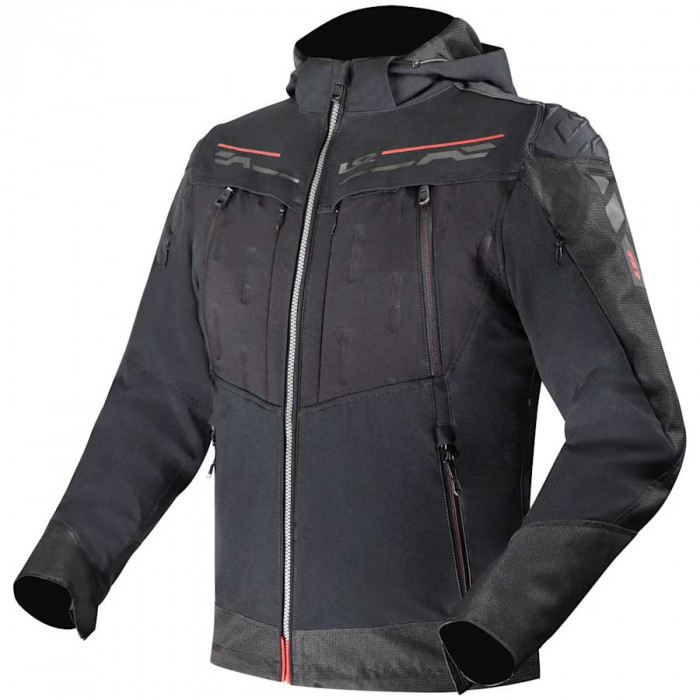 Мотокуртка мужская LS2 ZIRCONIUM MAN JACKET, черно-красный