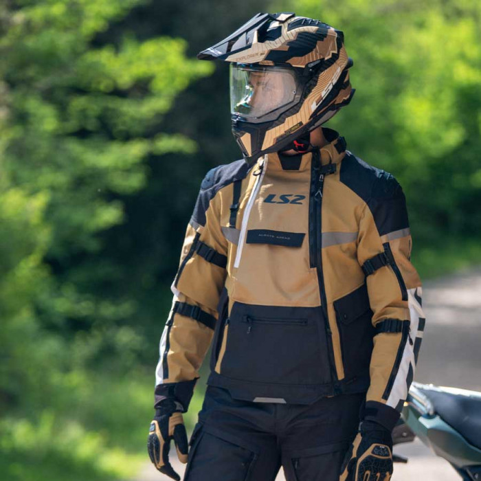 Мотокуртка мужская LS2 X-MASTER MAN JACKET, песочно-черно-серый, размер M