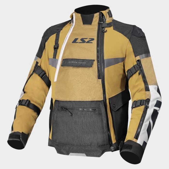 Мотокуртка мужская LS2 X-MASTER MAN JACKET, песочно-черно-серый, размер M