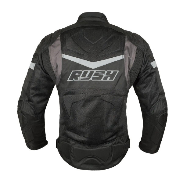 Мотокуртка RUSH STONER текстиль, цвет Черный/Серый, Размер S