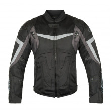 [RUSH] Мотокуртка STONER текстиль, цвет Черный/Серый, Размер M