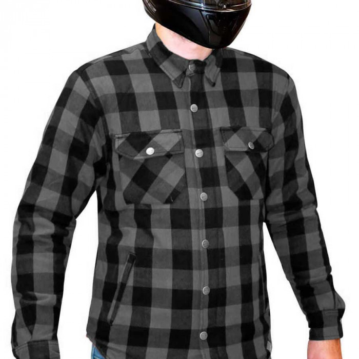 Моторубашка мужская MCP Rebel Full kevlar, черно-серый, размер 2XL