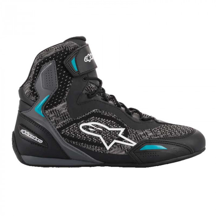 Мотоботы Alpinestars STELLA FASTER-3 RIDEKNIT, серо-бирюзовый, размер 8.5