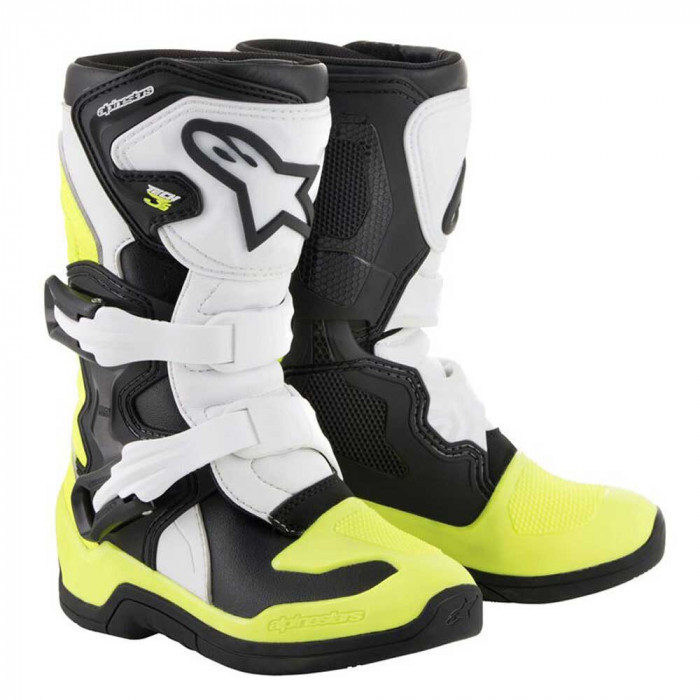 Мотоботы Alpinestars TECH 3SS, черно-бело-желтый, размер 10
