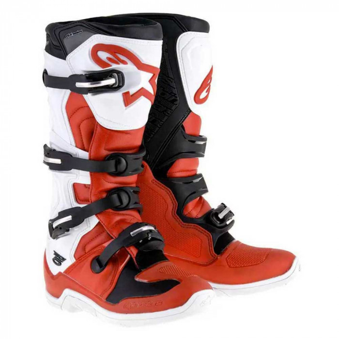 Мотоботы Alpinestars TECH 5, бело-серо-красный, размер 12