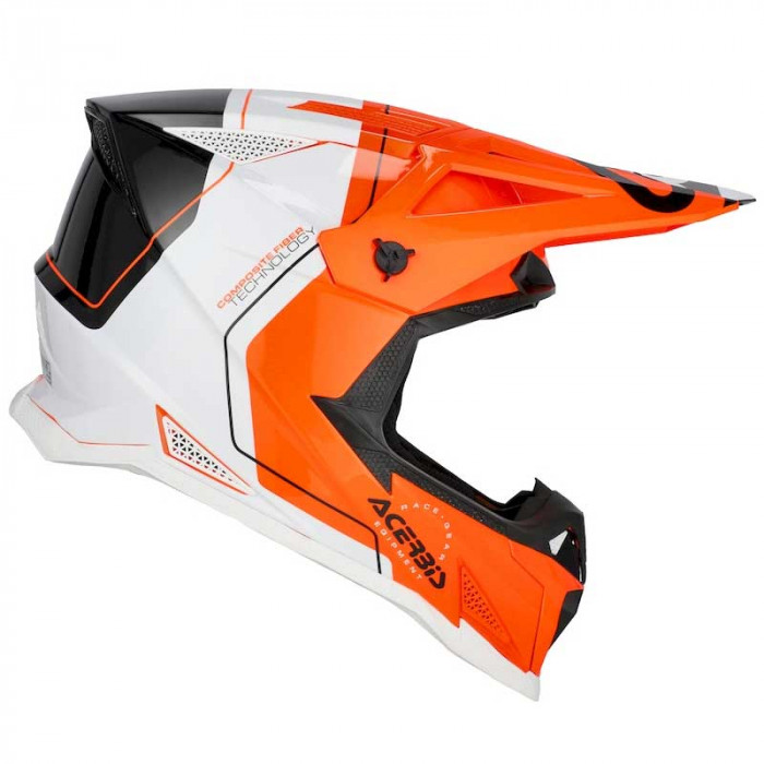 Мотошлем Acerbis T711, оранжевый, белый, глянцевый, M