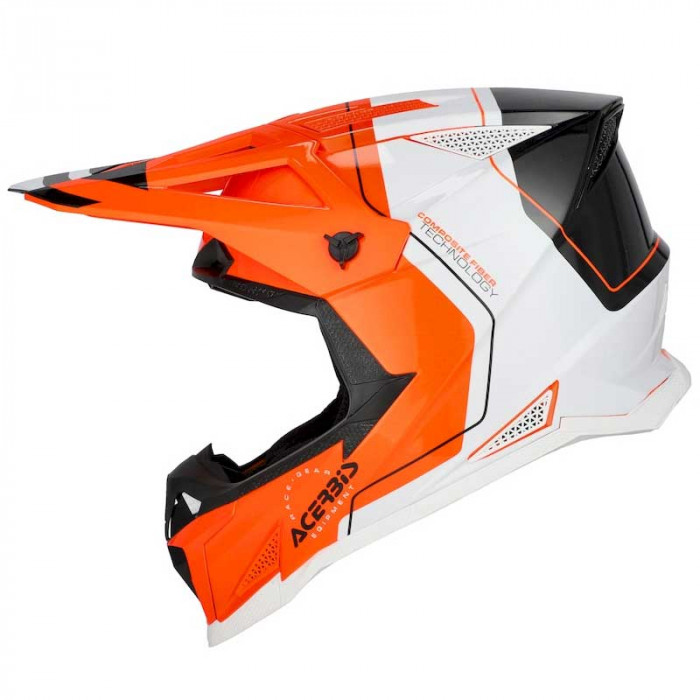 Мотошлем Acerbis T711, оранжевый, белый, глянцевый, M