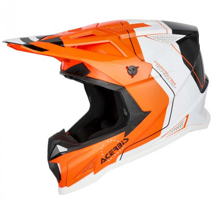 Мотошлем Acerbis T711, оранжевый, белый, глянцевый, M