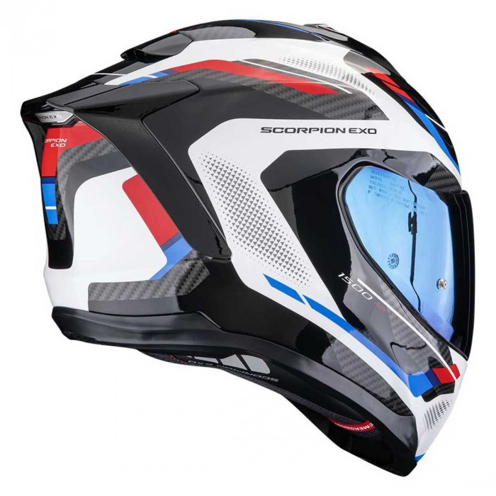 Мотошлем Scorpion EXO EXO-1500 AIR SLEEK, цвет Черный/Белый/Синий, Размер XS