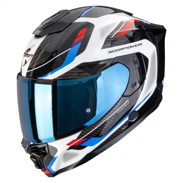 Мотошлем Scorpion EXO EXO-1500 AIR SLEEK, цвет Черный/Белый/Синий, Размер XS