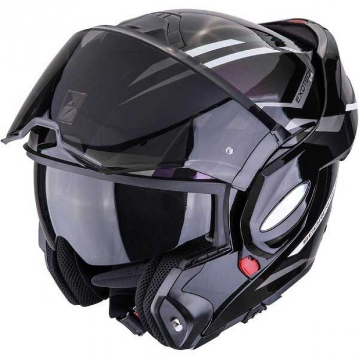 Мотошлем Scorpion EXO EXO-TECH EVO FURIO, цвет Черный Хамелеон/Фиолетовый, Размер S