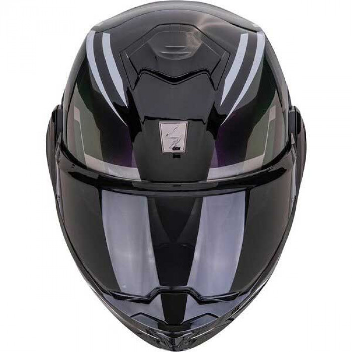 Мотошлем Scorpion EXO EXO-TECH EVO FURIO, цвет Черный Хамелеон/Фиолетовый, Размер S