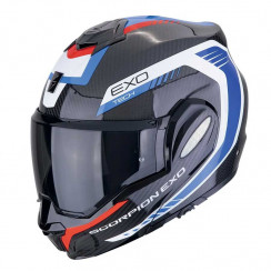 Мотошлем Scorpion EXO EXO-TECH EVO CARBON COSY, цвет Карбон/Синий/Красный, Размер XS