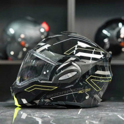 Мотошлем Scorpion EXO EXO-TECH EVO CONQUER, цвет Черный/Желтый Неон