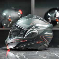 Мотошлем Scorpion EXO EXO-TECH EVO CONQUER, цвет Черный Матовый/Красный