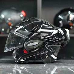 Мотошлем Scorpion EXO EXO-TECH EVO CONQUER, цвет Черный/Белый